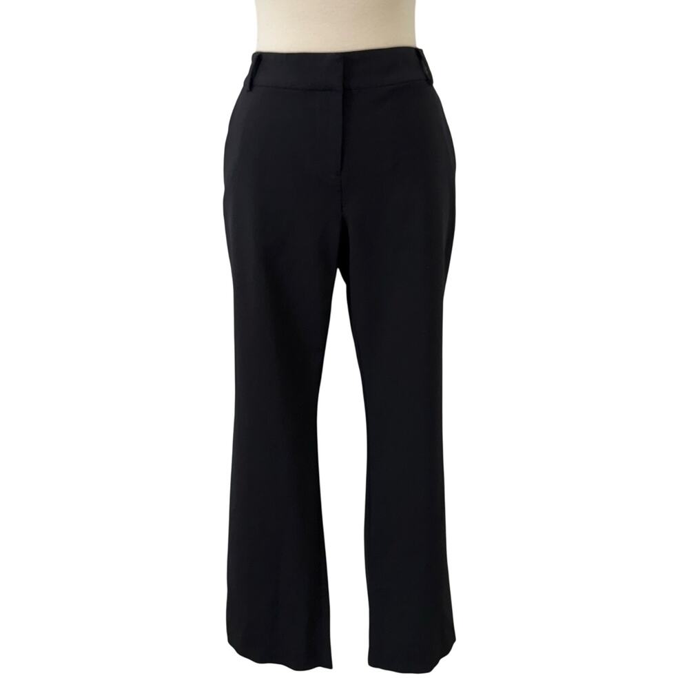 Eileen Fisher Mid-Rise Slacks Pants Wool-Blend Suiting Career Wear Black 8
